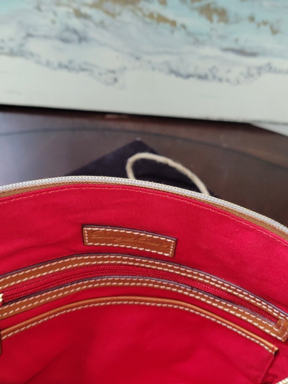 Dooney & Bourke Coated Cotton & Leather Gretta Darcy Satchel  [Item #HL19] - Picture 10 of 14